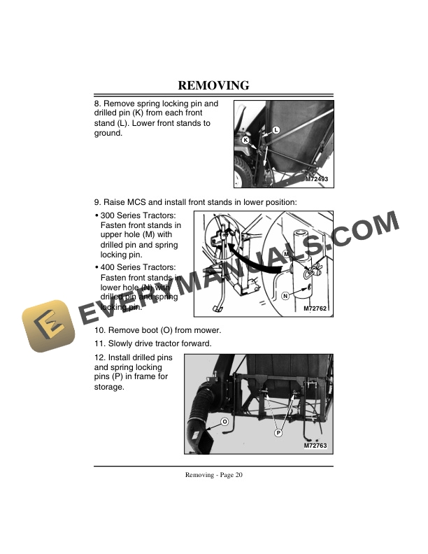 John Deere Hydraulic Dump Material Collection System MCS 300 and 400 Series Tractors and 425 445 and 455 Tractors Operator Manual OMM95292 2