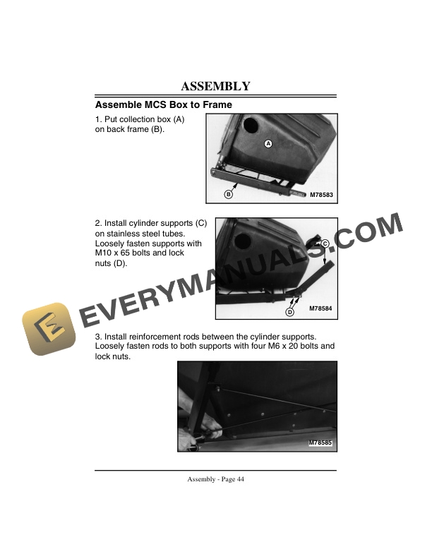 John Deere Hydraulic Dump Material Collection System MCS 300 and 400 Series Tractors and 425 445 and 455 Tractors Operator Manual OMM95292 3