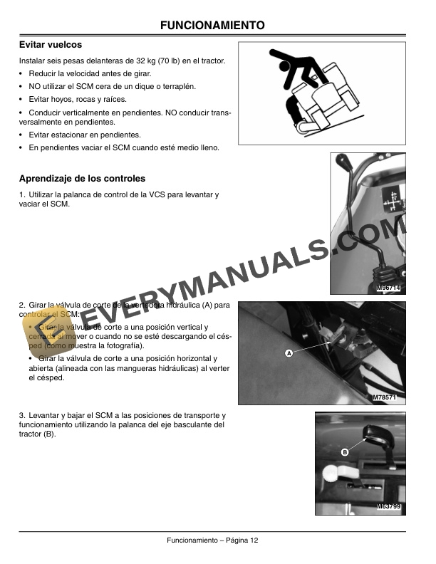 John Deere Hydraulic Dump Material Collection System MCS For 4200 4300 and 4400 Tractors Operator Manual OMM139550 3