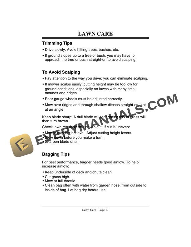 John Deere JA62 21 Inch Walk Behind Rotary Mower Operator Manual OMGC00185 2