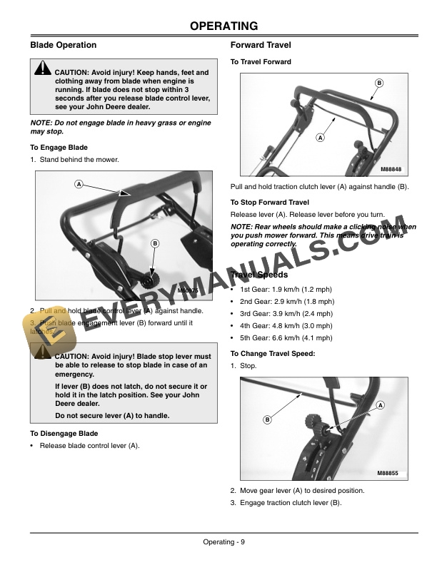 John Deere JA65 21 Inch Walk Behind Rotary Mower Operator Manual OMGC00516 2