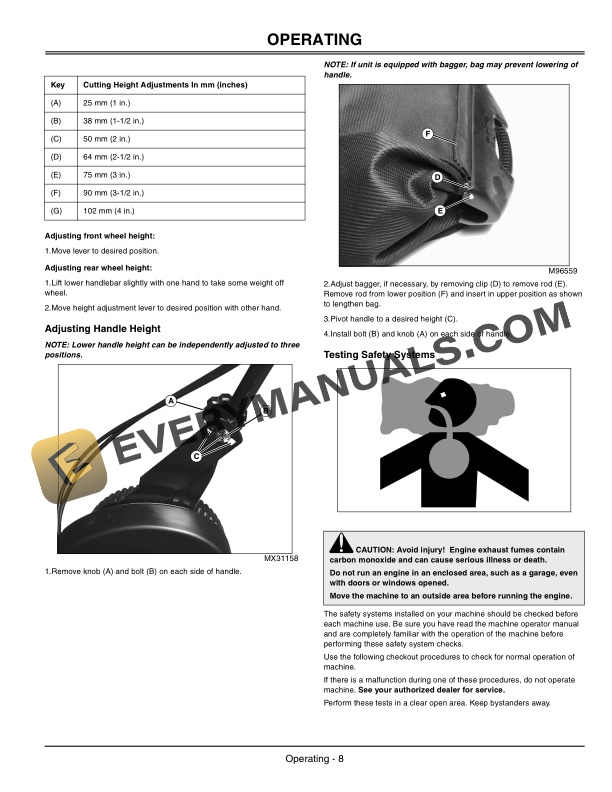John Deere JS60H JS63 and JS63C Walk Behind Rotary Mowers Operator Manual OMGX22067 2