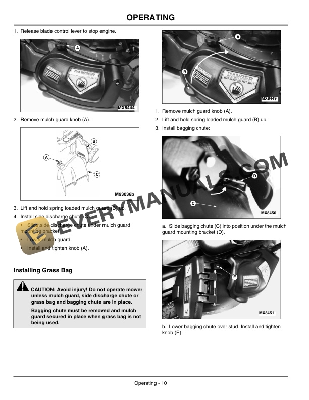 John Deere JS61 and JS63 21 Inch Walk Behind Rotary Mower Operator Manual OMGC00667 2