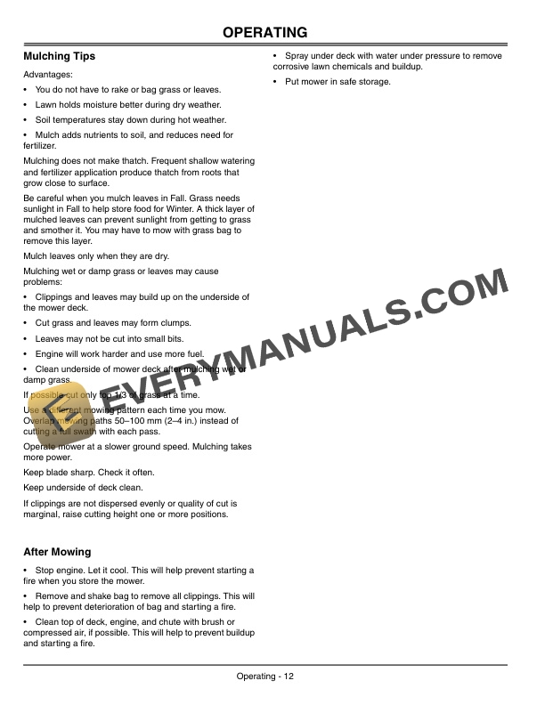 John Deere JS63E 21 Inch Walk Behind Rotary Mower Operator Manual OMGC00454 2