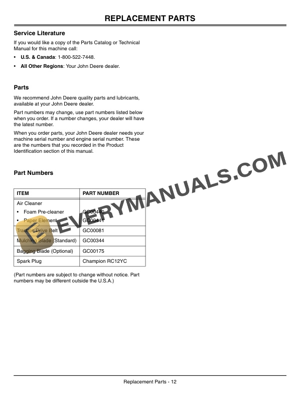 John Deere JS63E 21 Inch Walk Behind Rotary Mower Operator Manual OMGC00550 2