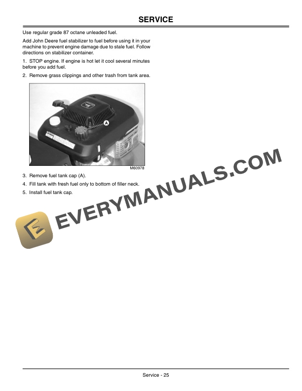 John Deere JX75 Walk Behind Rotary Mower Operator Manual OMGX21224 3