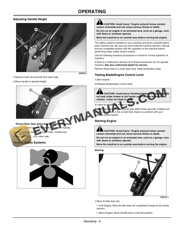 John Deere JX75 Walk Behind Rotary Mowers Operator Manual OMGX22071 2