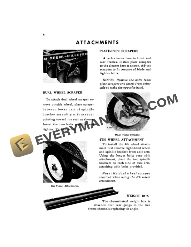 John Deere KILLEFER H SERIES WHEEL TYPE OFFSET Operator Manual OMK7260 2