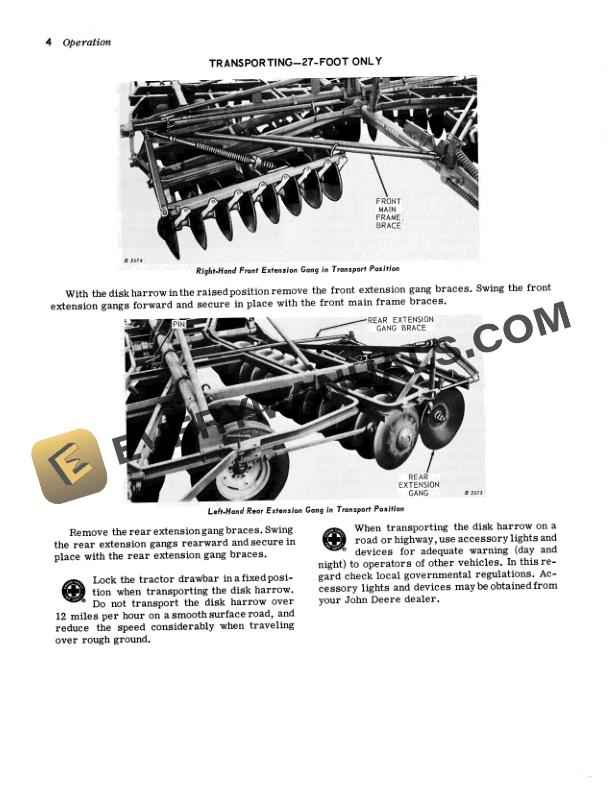 John Deere L W DISK HARROWS Operator Manual OMB25070 2