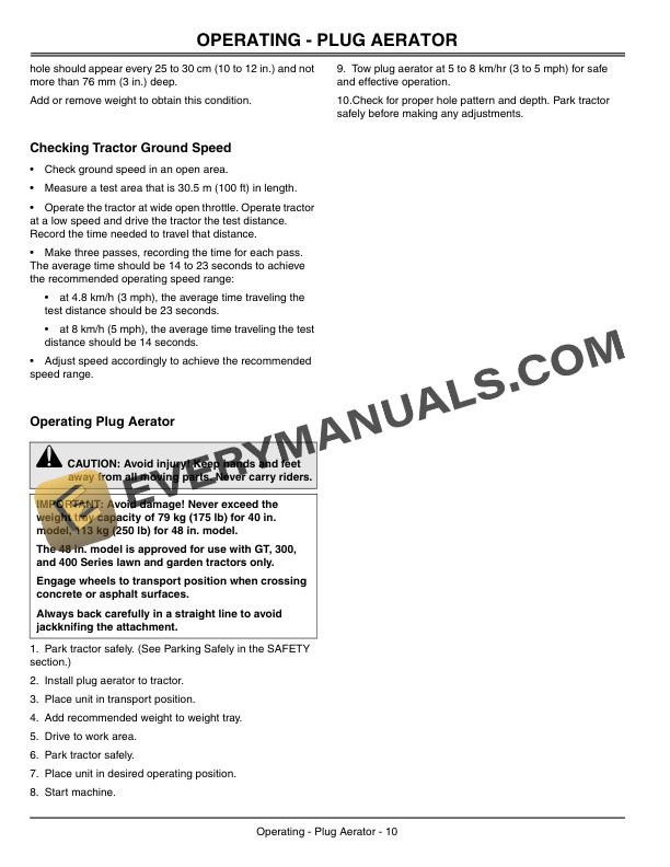 John Deere Lawn Care Tools Tow Behind Operator Manual OMM138188 2