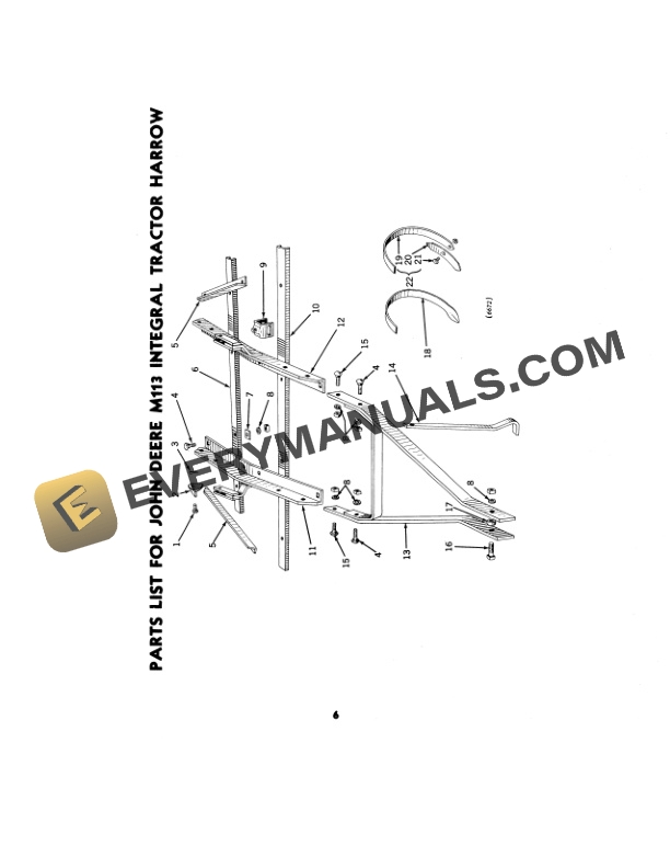 John Deere M113 Integral Tractor Harrow Operator Manual OMF8448 3