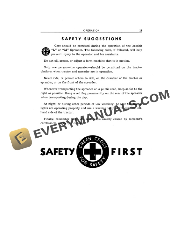 John Deere MODELS L AND M SPREADER Operator Manual OMC13831-3