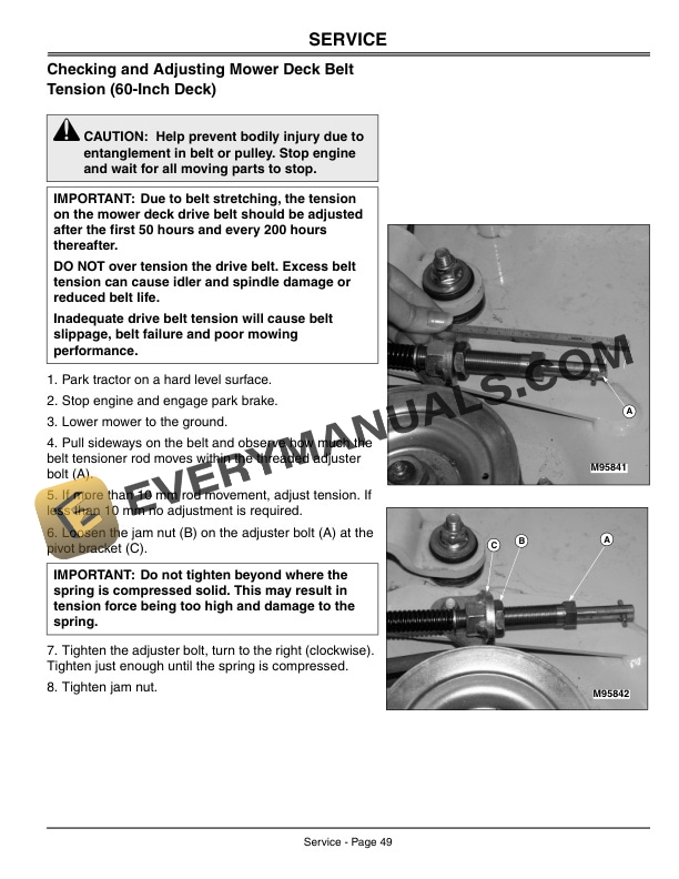 John Deere Mid Mount Mowers for 4200 4300 and 4400 Compact Utility Tractors 60 Operator Manual OMM136131 3