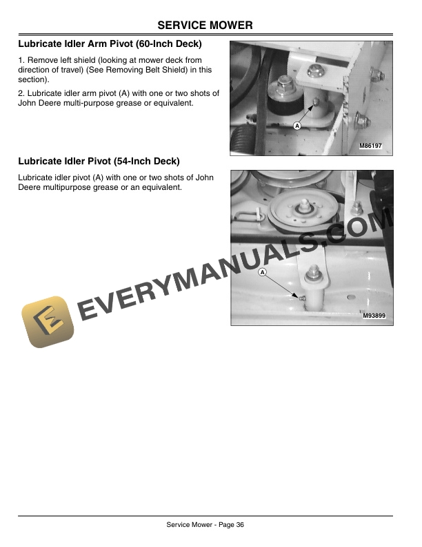 John Deere Mid Mount Rotary Mower for 4100 Compact Utility Tractors Model 54 and 60 Operator Manual OMM134748 2