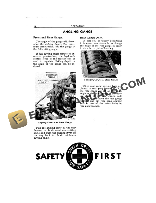 John Deere Model KBY Lift-Type Disk Harrow Operator Manual OMB40459-2