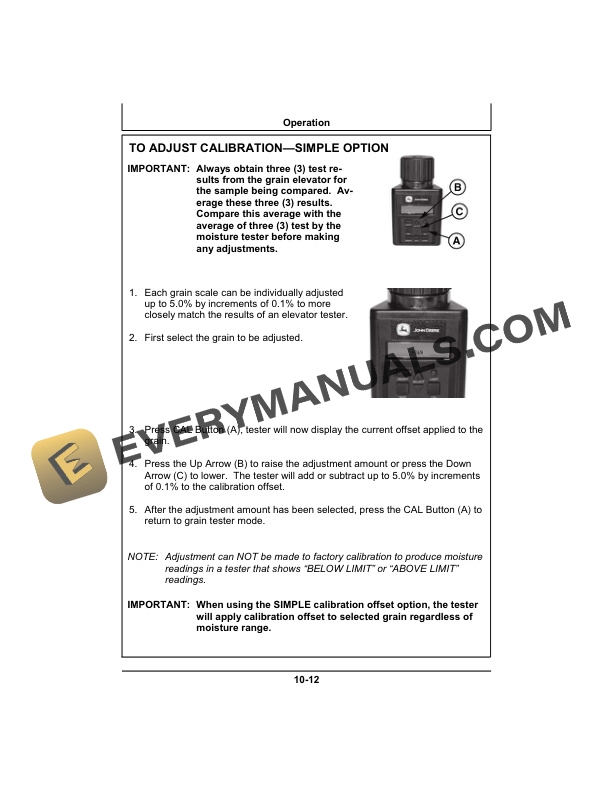 John Deere Moisture Chek PLUS TM Operator Manual OMSW08120-3