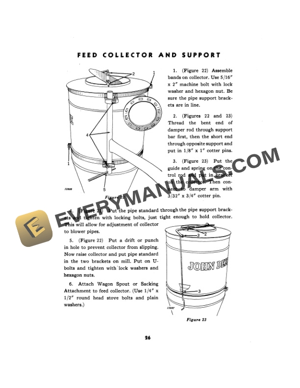 John Deere NO. 114-A ROUGHAGE MILL AND FEED GRINDER Operator Manual OMC91249-2