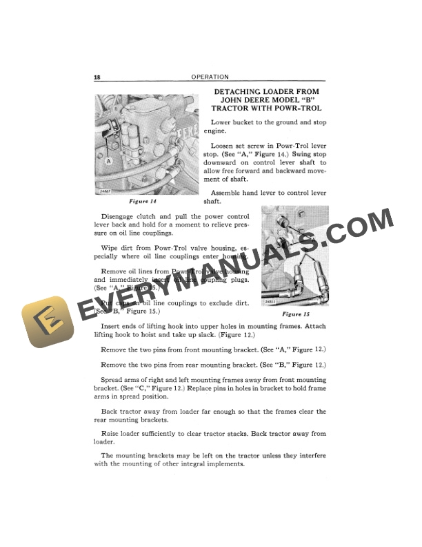 John Deere NO. 40 SERIES 2 HYDRAULIC LOADERS Operator Manual OMC26753-2