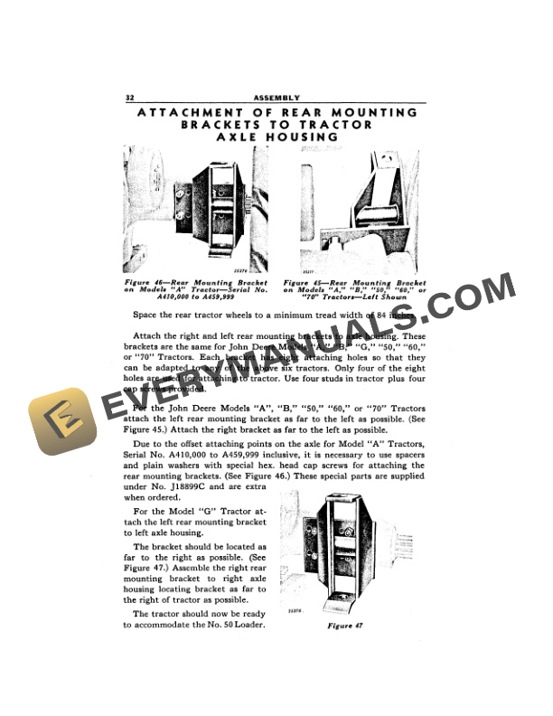 John Deere NO. 50 HYDRAULIC LOADERS Operator Manual OMC28753-3