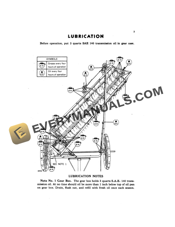 John Deere NO. 594 SIDE DELIVERY RAKE Operator Manual OME7758-2