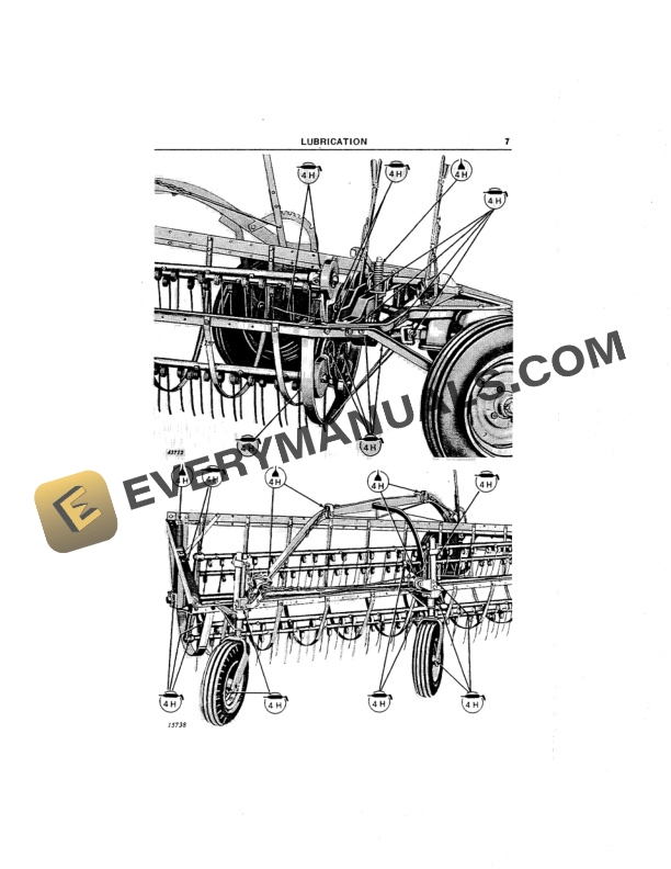 John Deere NO. 594LW SIDE DELIVERY RAKE Operator Manual OME15255-2