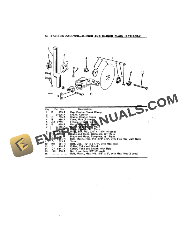 John Deere NOS. 44, 44A, 44H, AND 44AH TRACTOR PLOW Operator Manual OMA1352-3