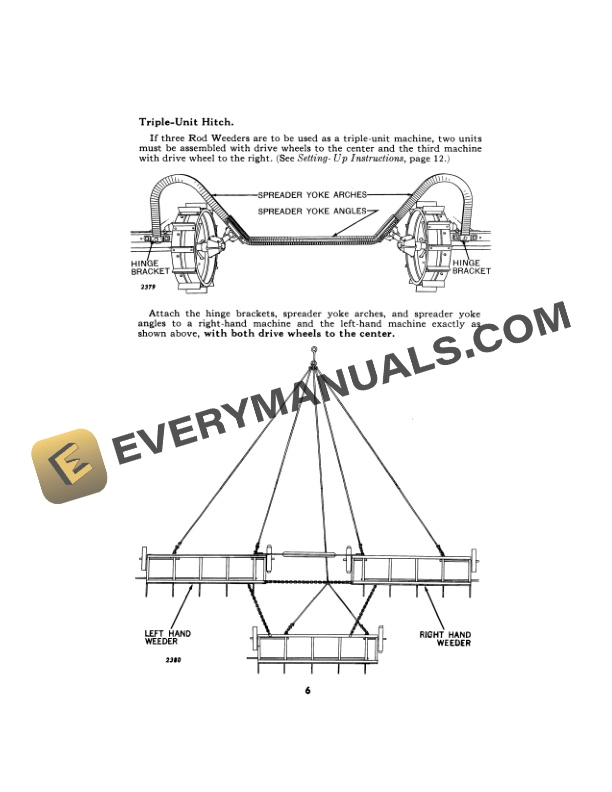 John Deere No. 400 Series Rod Weeder Operator Manual OMD2656-2