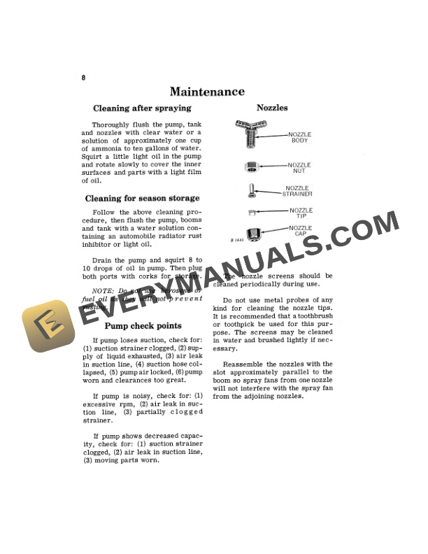 John Deere No. 5 Sprayer Operator Manual OMB25052-3