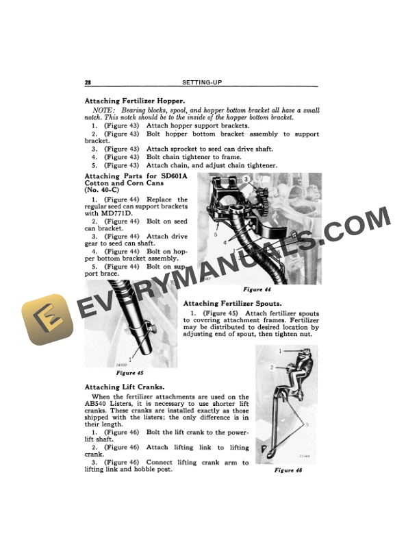 John Deere No. 540 Series Integral Lister or Middlebreaker Operator Manual OMA101152-2