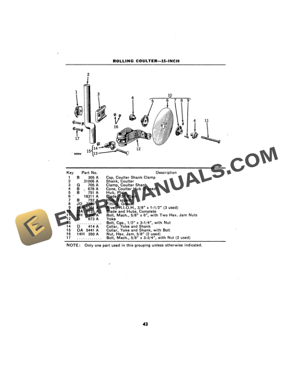 John Deere Nos. 55B and 55H Special Four-Bottom Tractor Plow Operator Manual OMA38651-3