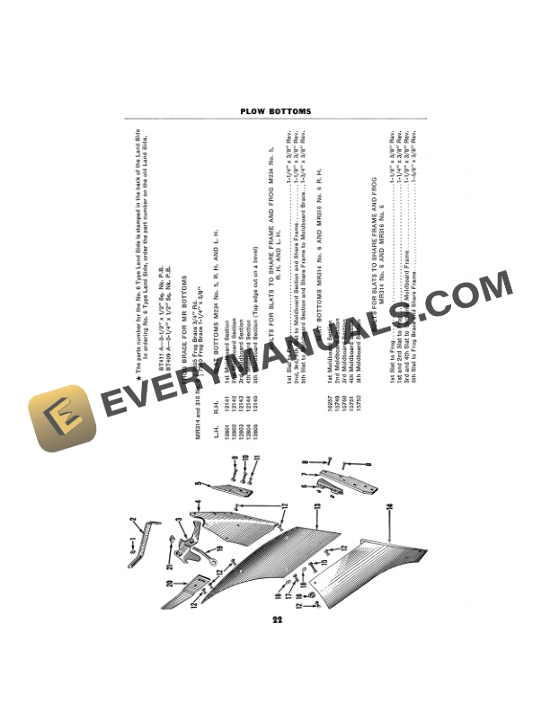 John Deere Nos. H5 and H10 Integral Tractor Plow Operator Manual OMA21245-3