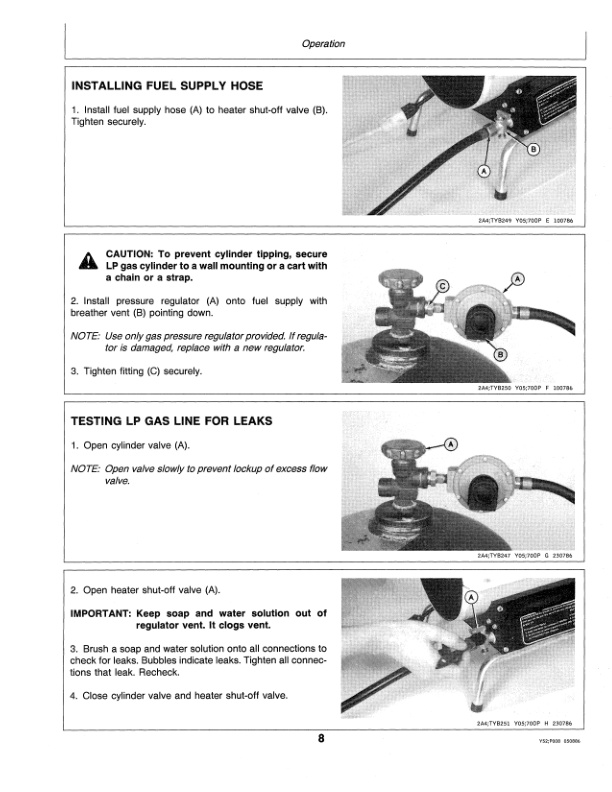John Deere P150 LP Gas Portable Spacer Heater Operator Manual OMTY20852 2
