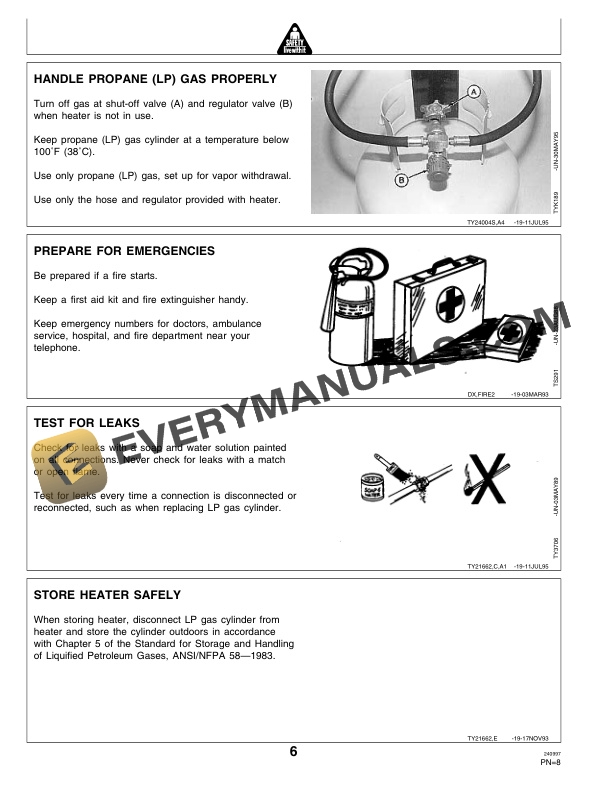 John Deere P24 LP Gas Portable Space Heater Operator Manual OMTY24004 2
