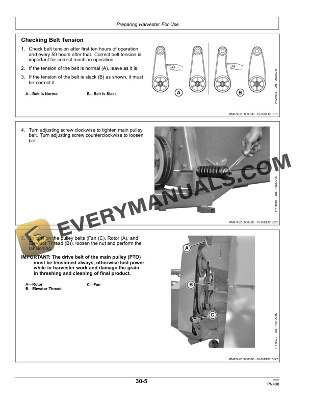 John Deere PH1102T Pull Type Harvester Operator Manual 5JM8960033 4 John Deere PH1102T Pull Type Harvesters Operator Manual 5JM8960033-2