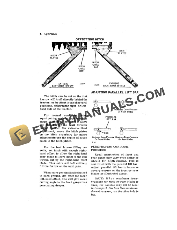 John Deere PK Series Wheel Type Offset Disk Harrow Operator Manual OMK39871 2