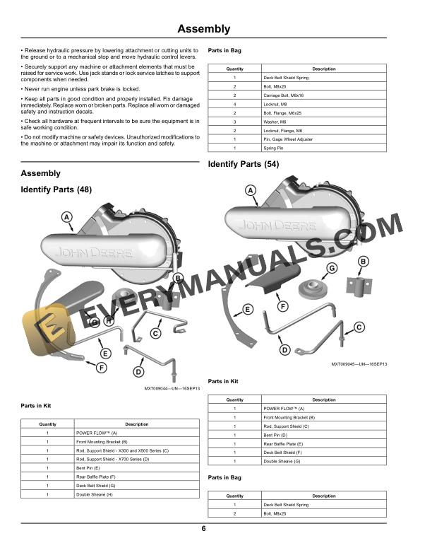 John Deere Power Flow C Series High Performance For 48C, 54C, 62C Mowers Operator Manual OMM158896 4 John Deere Power Flow C Series High Performance for 48C, 54C, 62C Mowers Operator Manual OMGX25588-2