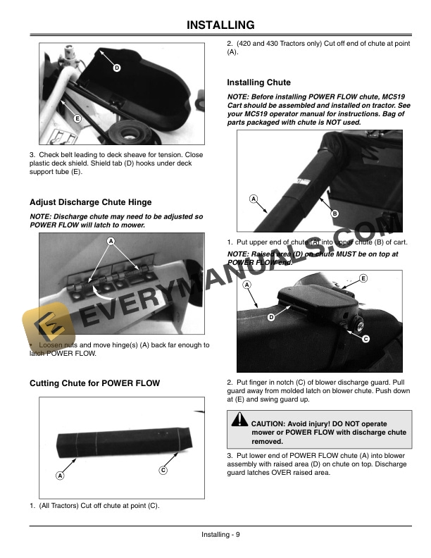 John Deere Power Flow High Performance for 48 Inch and 54 Inch Accel Deep and 48 Inch High Capacity Edge Mower Decks Operator Manual OMUC31201E 3