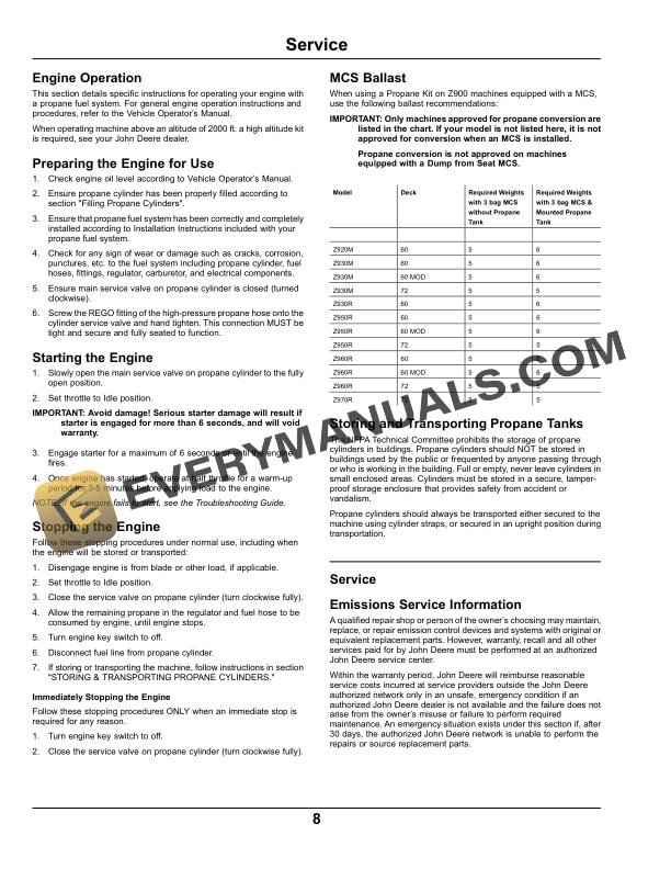John Deere Propane Powered Engine Operator Manual OMUC10340E 3