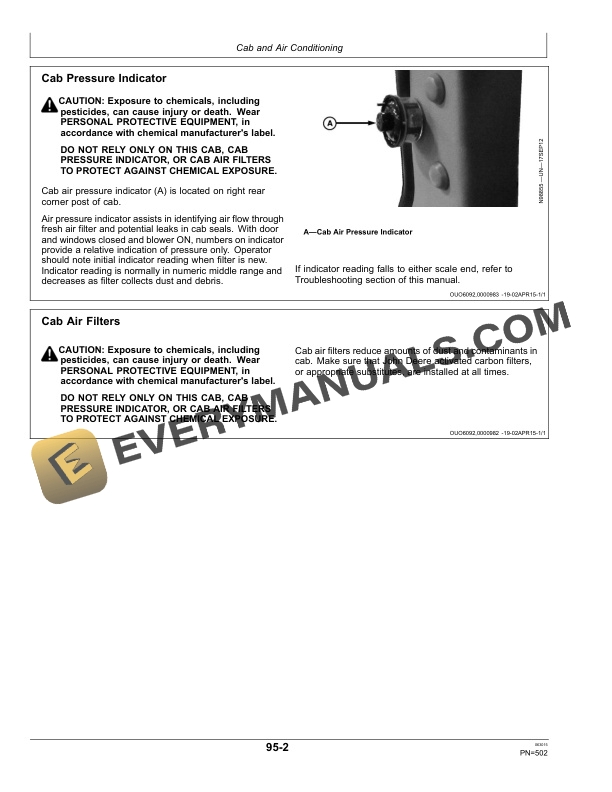 John Deere R4030, R4038, R4045 Boom Sprayer Operator Manual OMKK25480 5 John Deere R4030, R4038, and R4045 Boom Sprayer Operator Manual OMKK25480-3