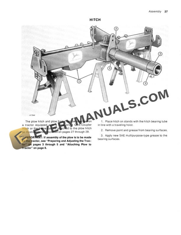 John Deere RO 516 INTEGRAL TWO-WAY MOLDBOARD PLOW Operator Manual OMA17311-3