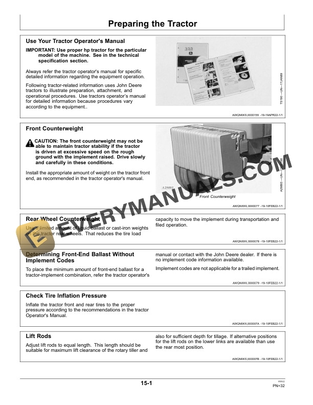 John Deere RT1004 to RT6012 Rotary Tiller Operator Manual 5DMA99100 4 John Deere RT1004 RT1014 RT1024 RT1005 RT1015 RT1025 RT1006 RT1016 RT1026 RT1027 RT1028 RT1029 RT1020 RT1035 RT1036 RT1037 RT1038 RT6008 RT6010 RT6012 Rotary Tiller Operator Manual 5DMA99100-2