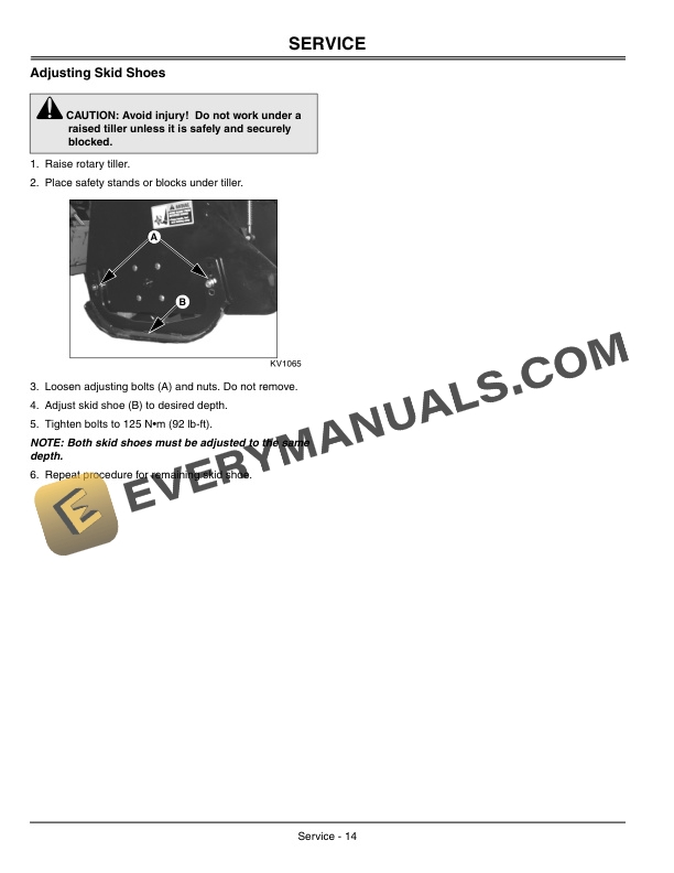 John Deere RT55 RT73 Rotary Tiller Operator Manual OMKV18189-3