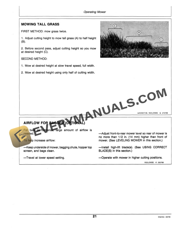 John Deere RX63, RX73, RX75, RX95, SX75 AND SX95 RIDING MOWERS Operator Manual OMM79597-2