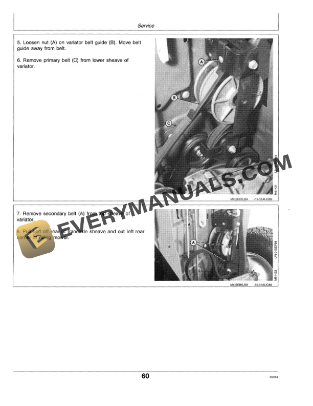 John Deere RX63, RX73, RX75, RX95, SX75 AND SX95 RIDING MOWERS Operator Manual OMM79674-3