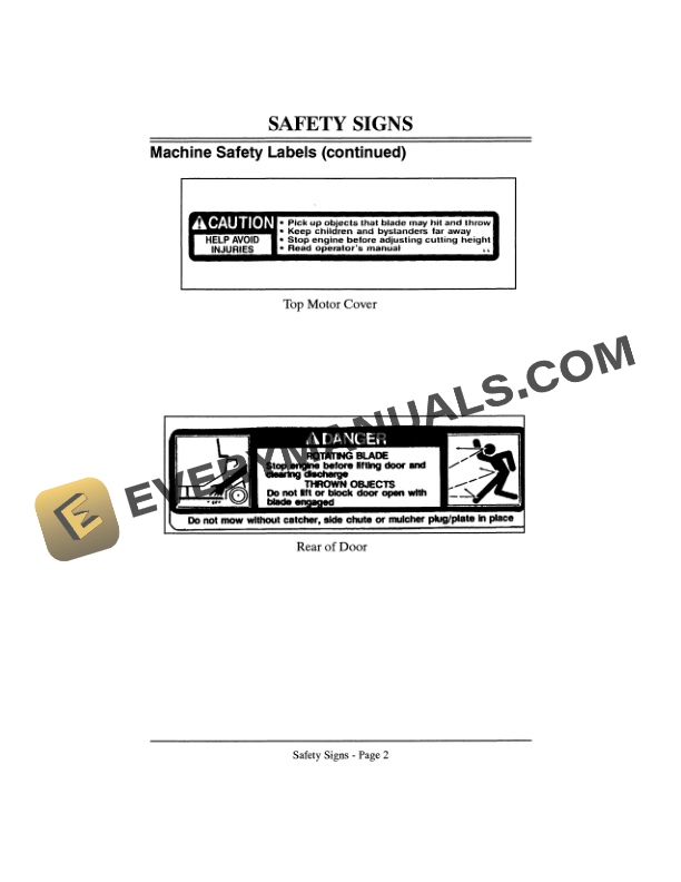John Deere Rear Bagging 17-Inch Electric Walk-Behind Mower Operator Manual OMM119651-2