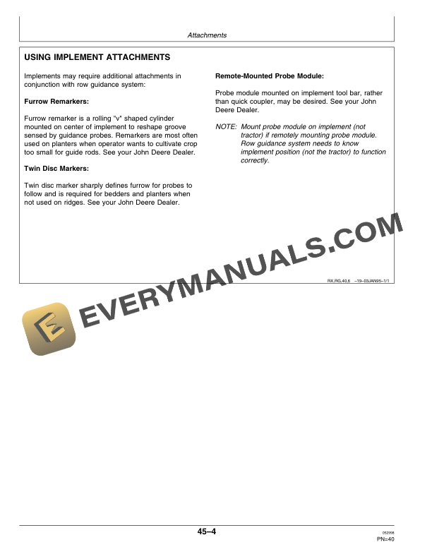John Deere Row-Trak Implement Guidance System Operator Manual OMAR115001-3