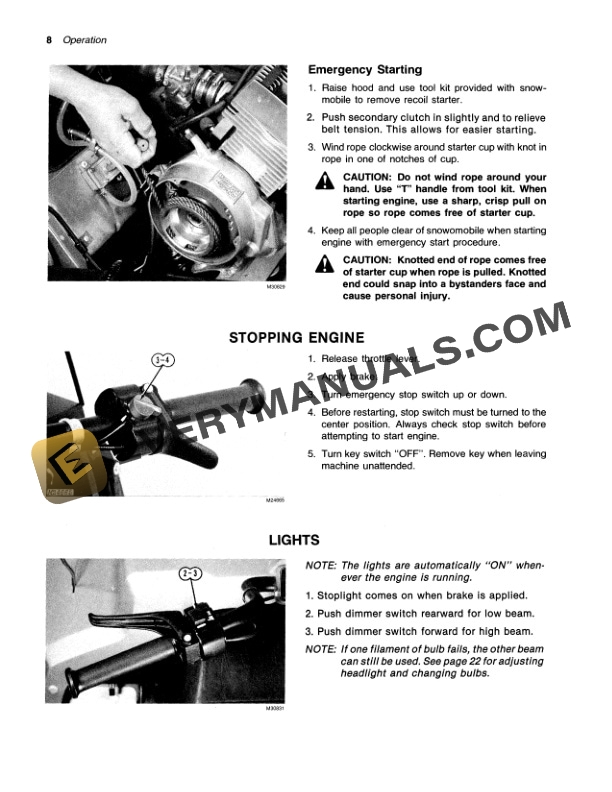 John Deere SNOWFIRE SNOWMOBILE Operator Manual OMM69630-2