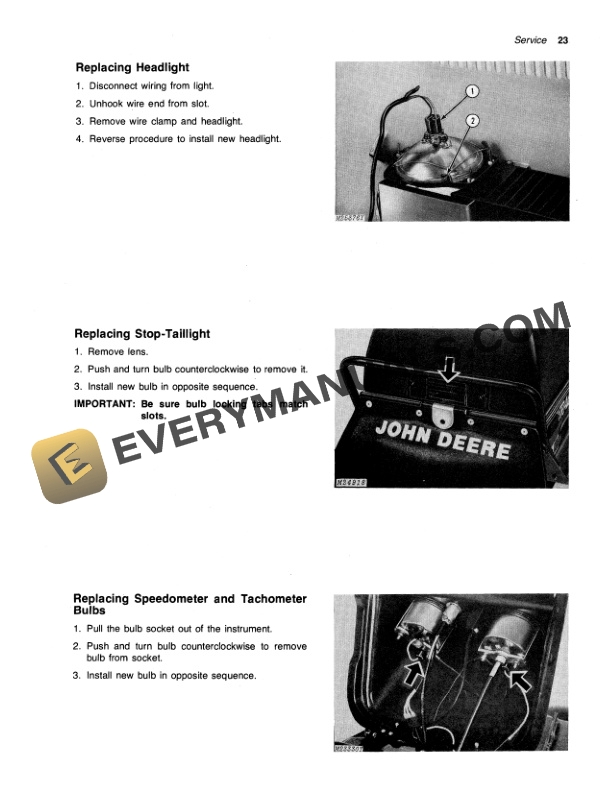 John Deere SPITFIRE 340 AND 440 TRAILFIRE SNOWMOBILE Operator Manual OMM68491-3