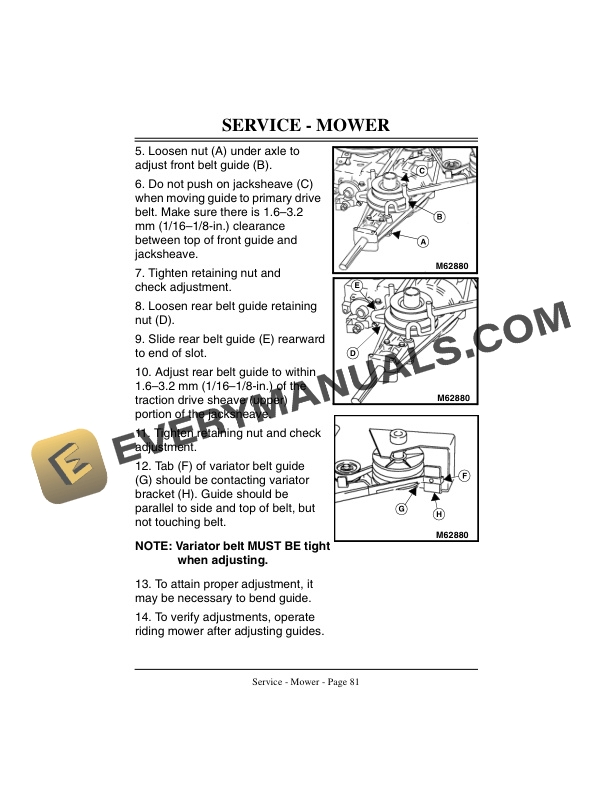 John Deere SRX75 Riding Mowers Operator Manual OMM121741-3