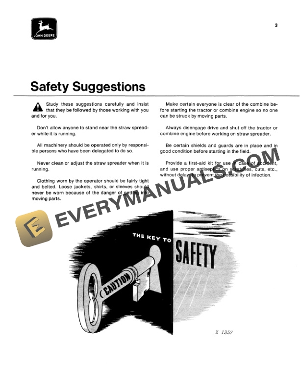 John Deere STRAW SPREADER FOR 6600, 6601, 6602, AND 7700 COMBINES Operator Manual OMH85227-2